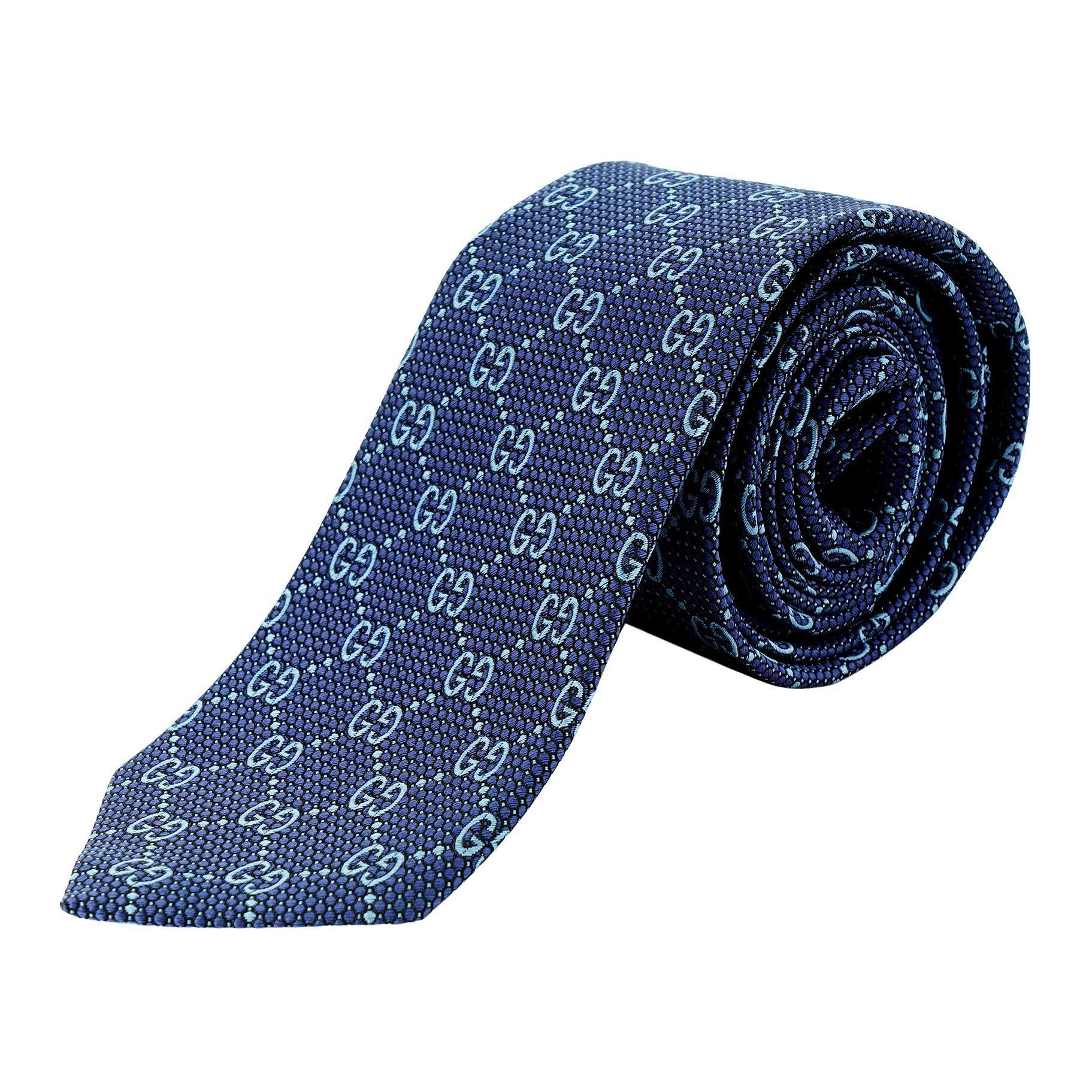 GUCCI Blue Printed Silk Tie 408865-4E002-4069 圖 3