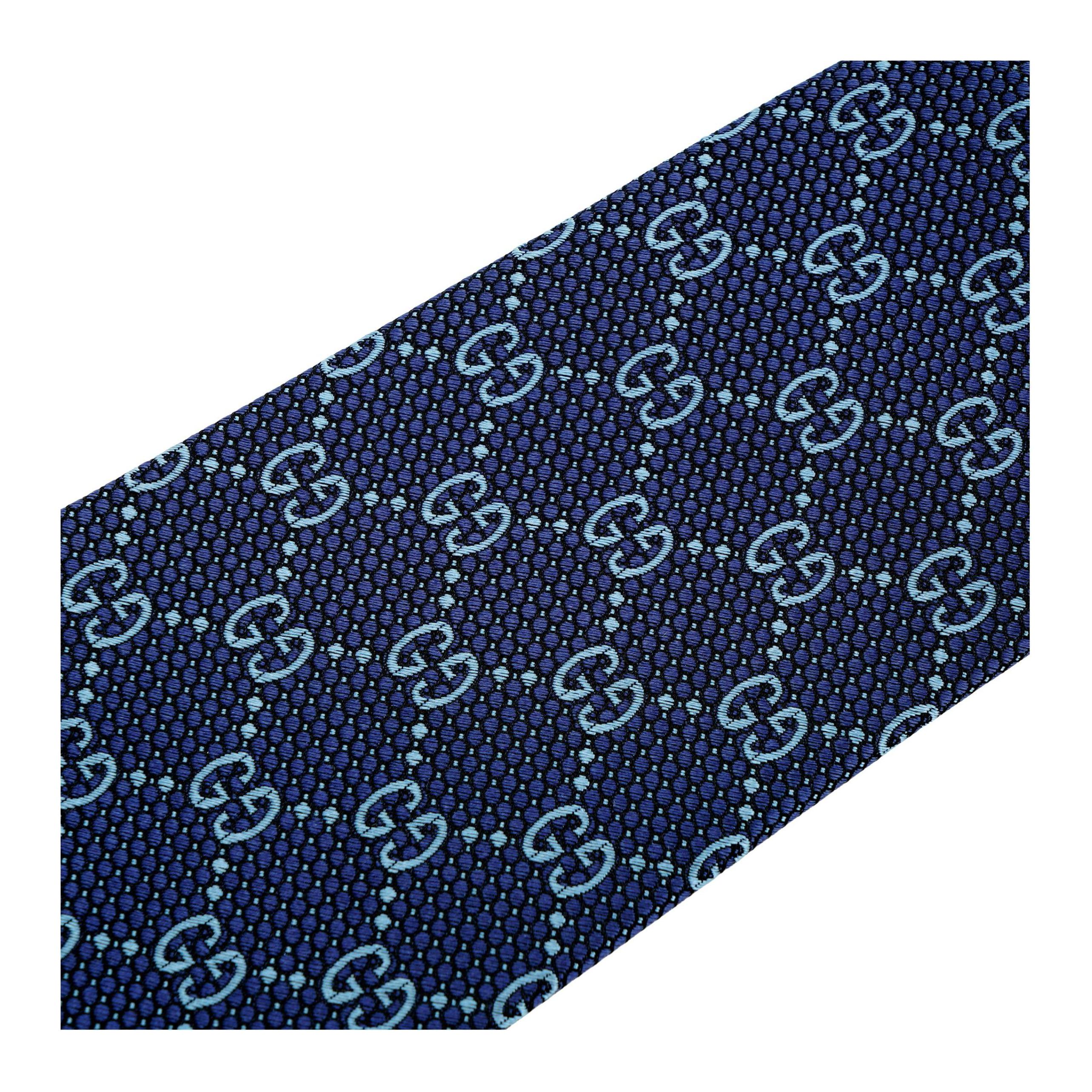 GUCCI Blue Printed Silk Tie 408865-4E002-4069 圖 4