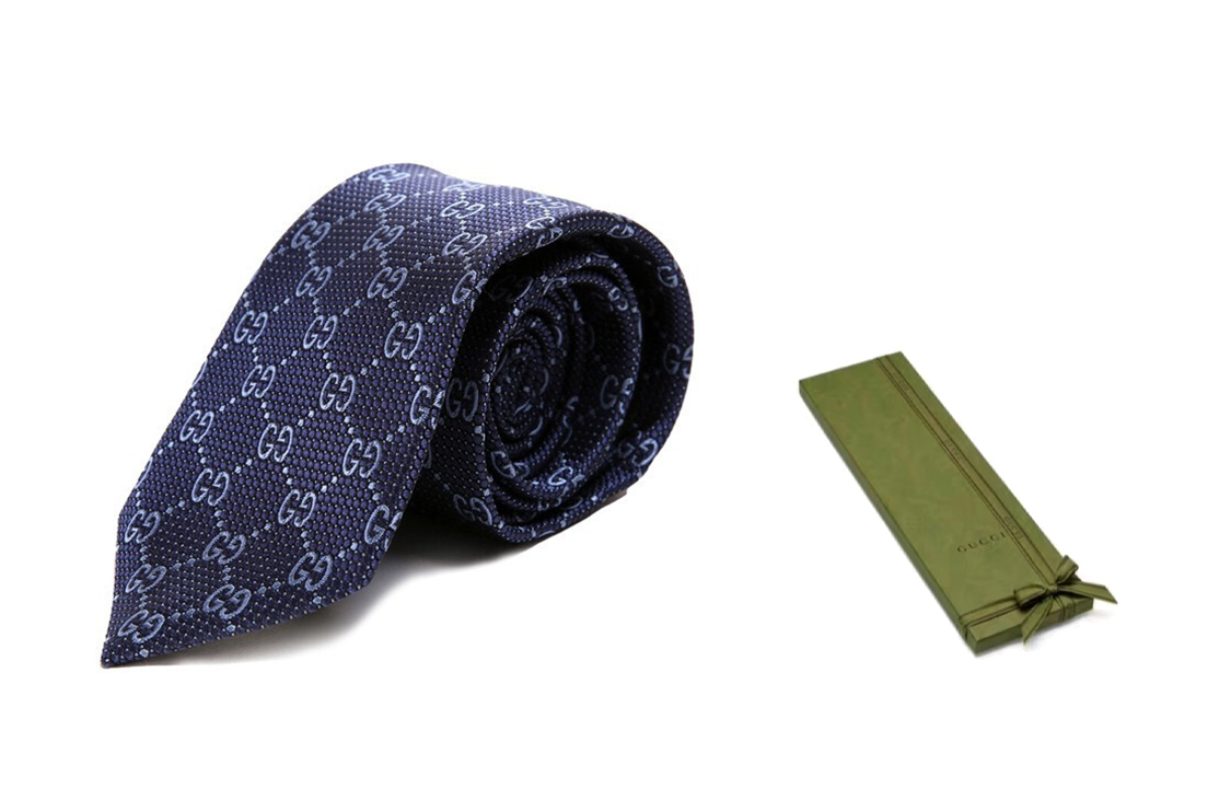 GUCCI Blue Printed Silk Tie 408865-4E002-4069 圖 6