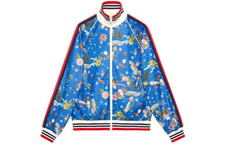 Gucci Blue Raglan Zip-Up Jacket with Stand Collar 672776-XJDTR-4370