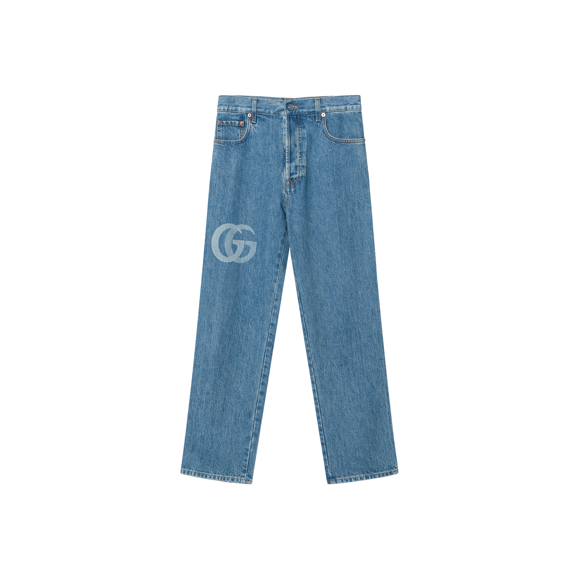 Buy グッチ ブルー スリムフィット ロゴ ミッドライズ スキニージーンズ 815642-XDC6W-4492