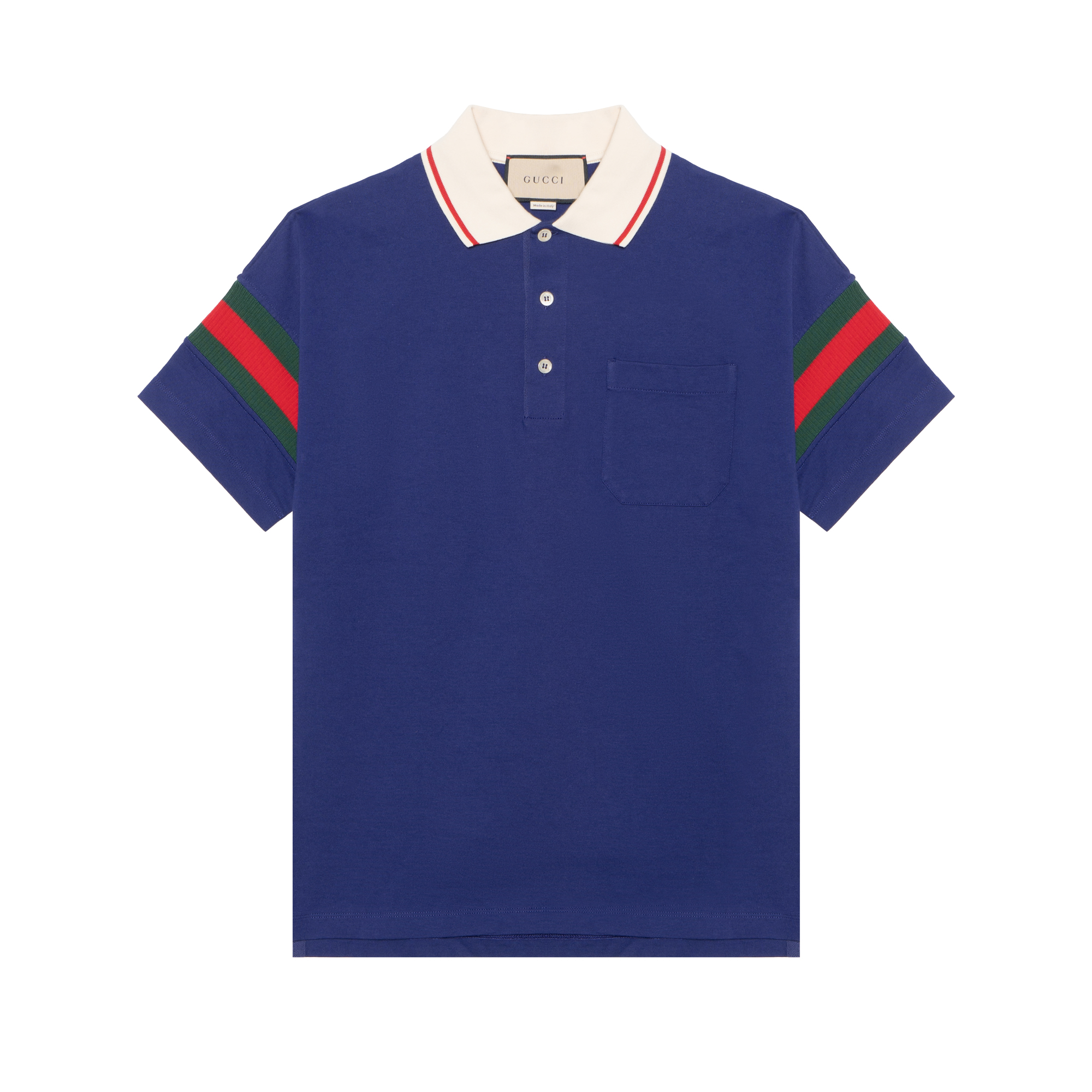 Gucci Blue Striped Button-Down Short-Sleeve Polo Shirt 713997-XJETR-4030