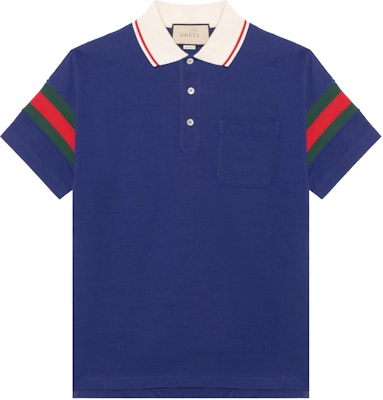 Gucci Blue Striped Button-Down Short-Sleeve Polo Shirt 713997-XJETR-4030 Buy Gucci Blue Striped Button-Down Short-Sleeve Polo Shirt 713997-XJETR-4030