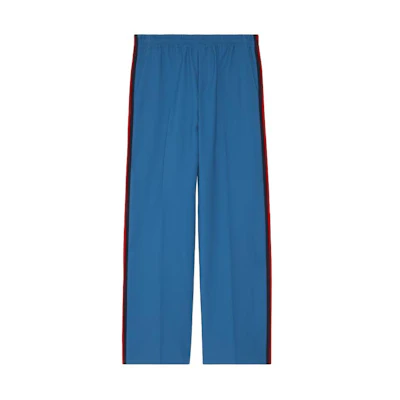 Gucci Blue Striped Mid-Rise Straight Casual Pants SS24 762510-Z798C-4737
