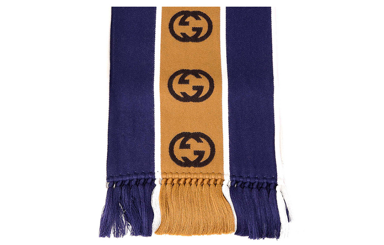 GUCCI Blue Striped Scarf with Interlocking G Logo 575605-4G184-4379 圖 2