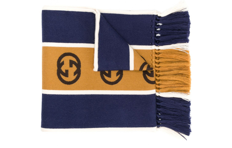 GUCCI Blue Striped Scarf with Interlocking G Logo 575605-4G184-4379 圖 3