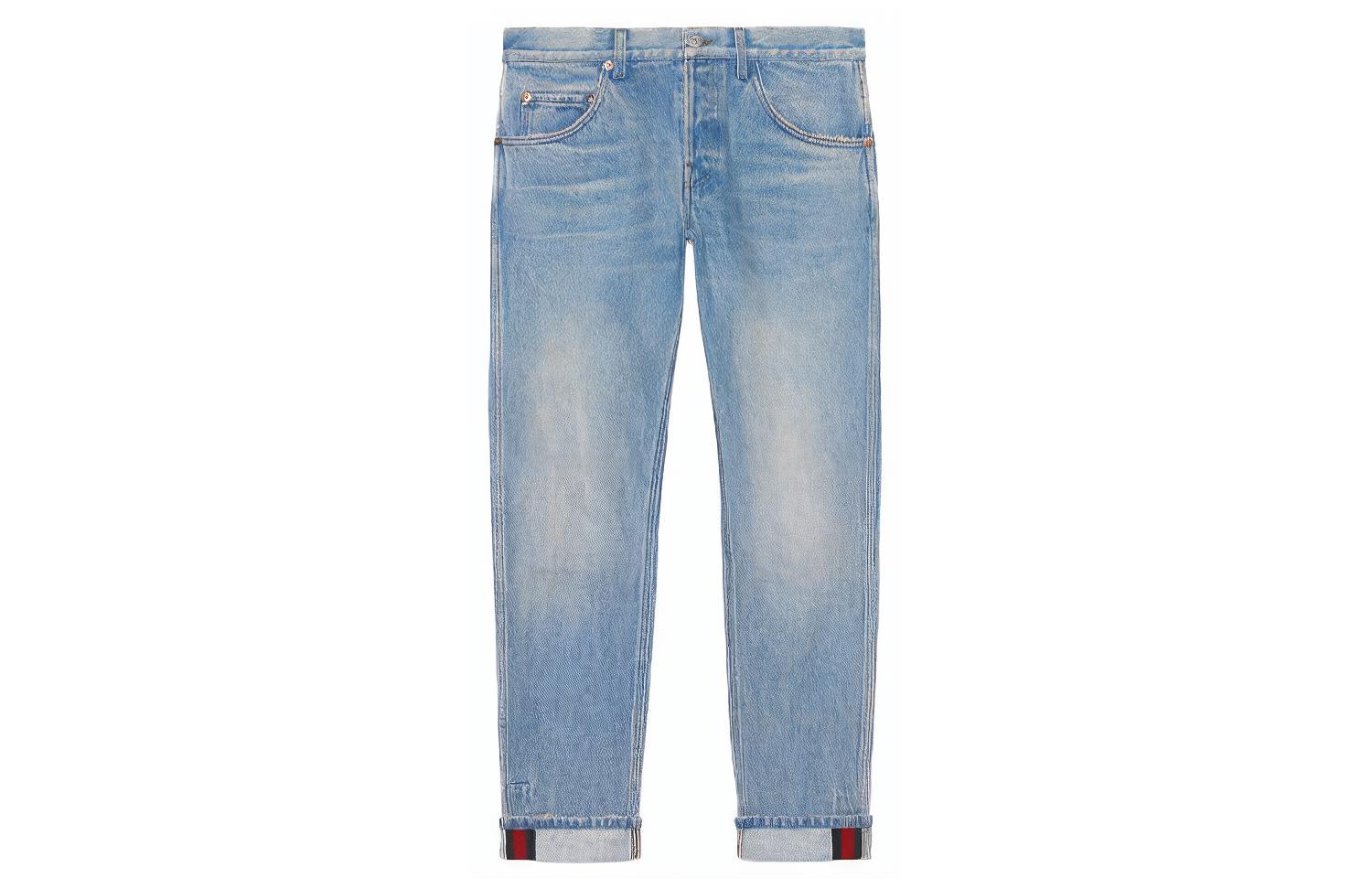 Gucci Blue Striped Tapered Jeans with Side Pockets 430368-XR606-4396