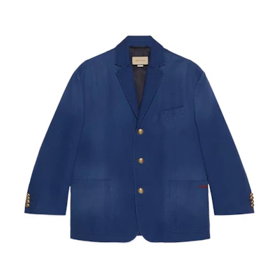 Gucci Blue Twill Cotton Blazer SS23 Collection 722497-ZALUG-4307