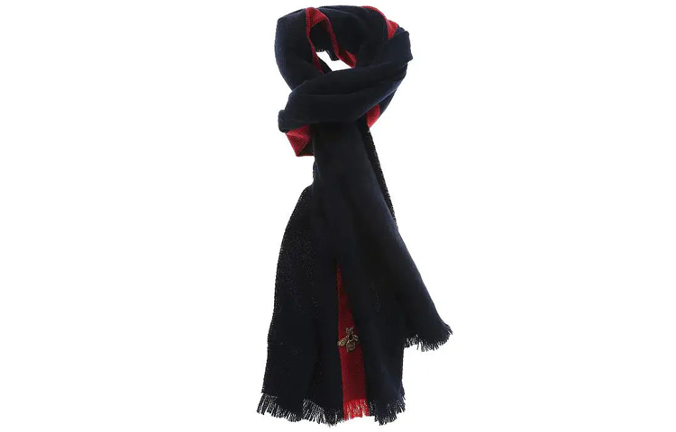 GUCCI Blue Wool Cashmere Silk Tassel Scarf 475513-4G487-4068 圖 2