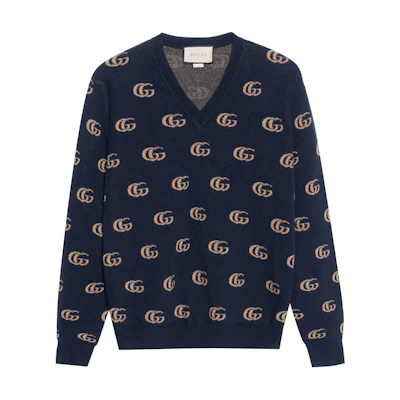 Gucci Blue Wool Logo Sweater SS21 645292-XKBPF-4804