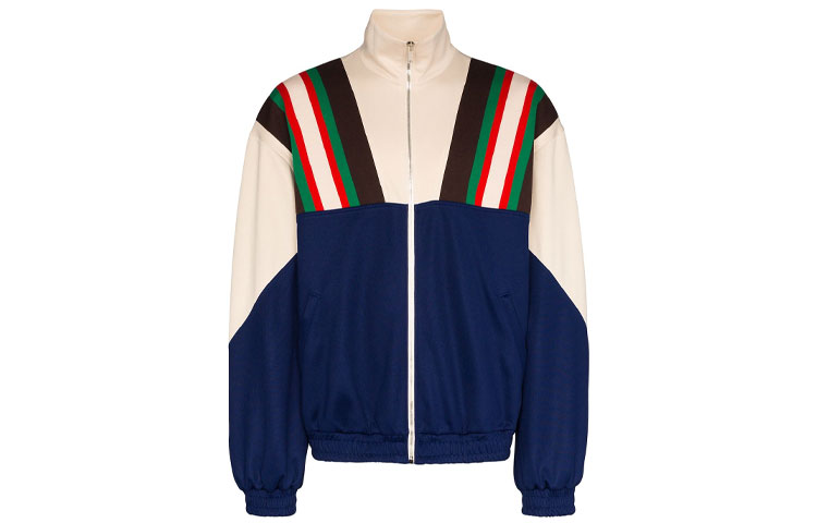 Gucci Blue Zip-Up Striped Track Jacket 615164-XJCFQ-4115