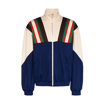 Gucci Blue Zip-Up Striped Track Jacket 615164-XJCFQ-4115