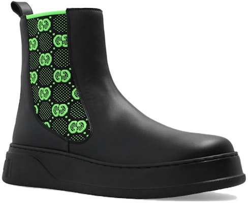 Gucci Boot 'GG Jersey - Black Neon Green' 718713-AAA8L-1065 Shop Gucci Boot 'GG Jersey - Black Neon Green' 718713-AAA8L-1065
