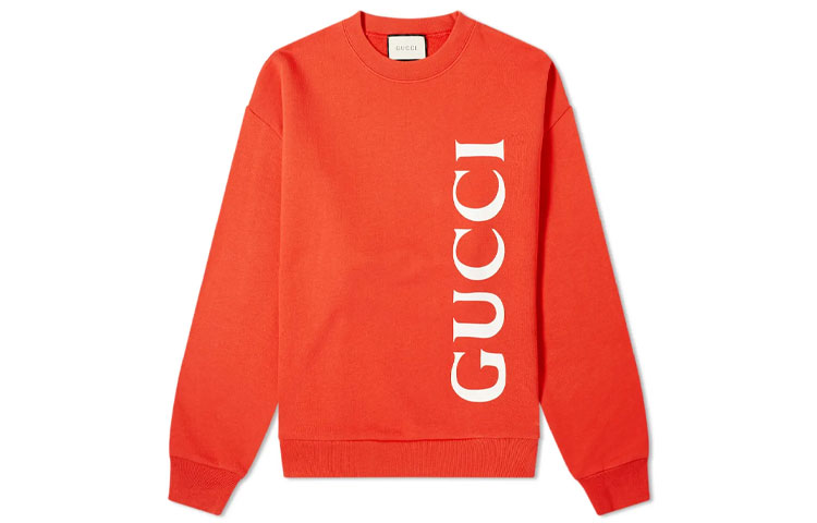 Gucci Brick Red Large Logo Cotton Sweatshirt 599345-XJB1C-6068