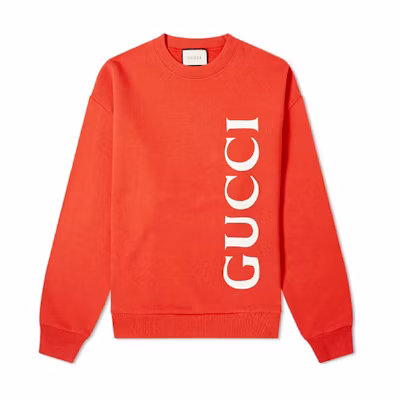 Gucci Brick Red Large Logo Cotton Sweatshirt 599345-XJB1C-6068