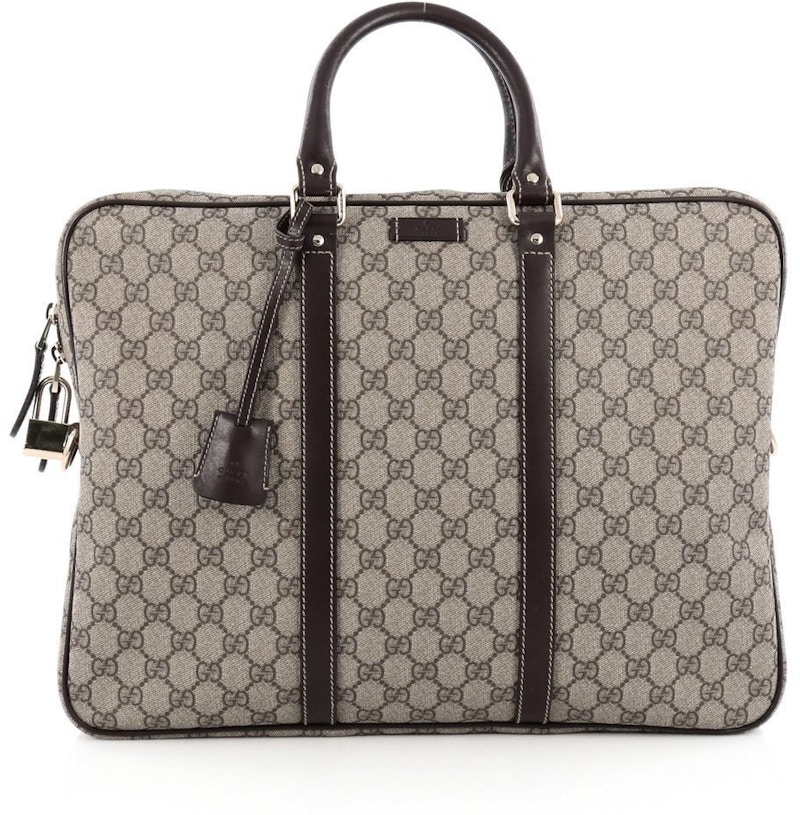 Gucci Briefcase GG Supreme Large Brown