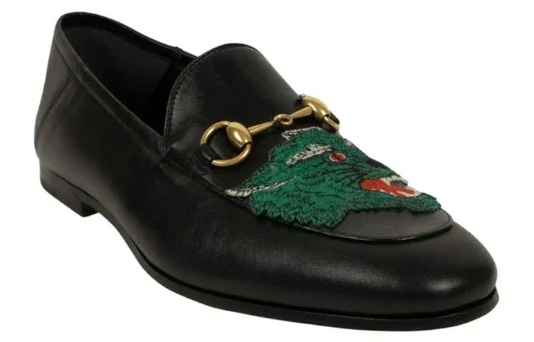 Lookbook GUCCI 古馳 豹紋 馬銜扣 樂福鞋 男款 黑色