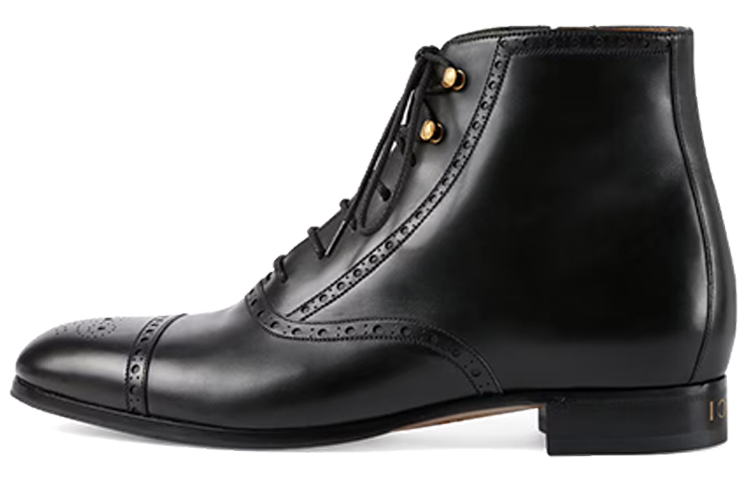 Gucci Brogue Detail Ankle Boot 'Black' 658237-1W600-1000