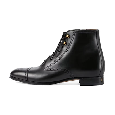 Gucci Brogue Detail Ankle Boot 'Black'
