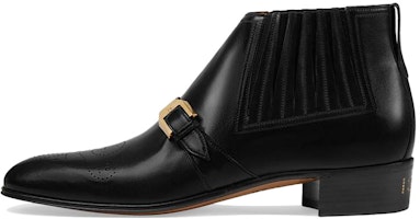 Gucci Brogue Leather Ankle Boots 'Double G Black' 563268-06F00-1000 Gucci Brogue Leather Ankle Boots 'Double G Black' 563268-06F00-1000