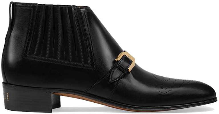 Gucci Brogue Leather Ankle Boots 'Double G Black' 563268-06F00-1000 Order Gucci Brogue Leather Ankle Boots 'Double G Black' 563268-06F00-1000