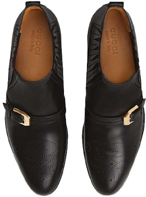 Gucci Brogue Leather Ankle Boots 'Double G Black' 563268-06F00-1000 Shop Gucci Brogue Leather Ankle Boots 'Double G Black' 563268-06F00-1000