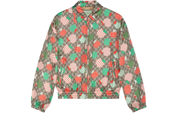 Gucci Brown All-over Apple Logo Zip Jacket 663648-ZAHC2-2110