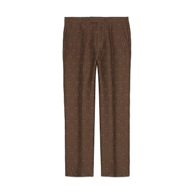 Gucci Brown Cargo Pants with Logo Stripe and Allover Print 630062-ZAEAK-2118