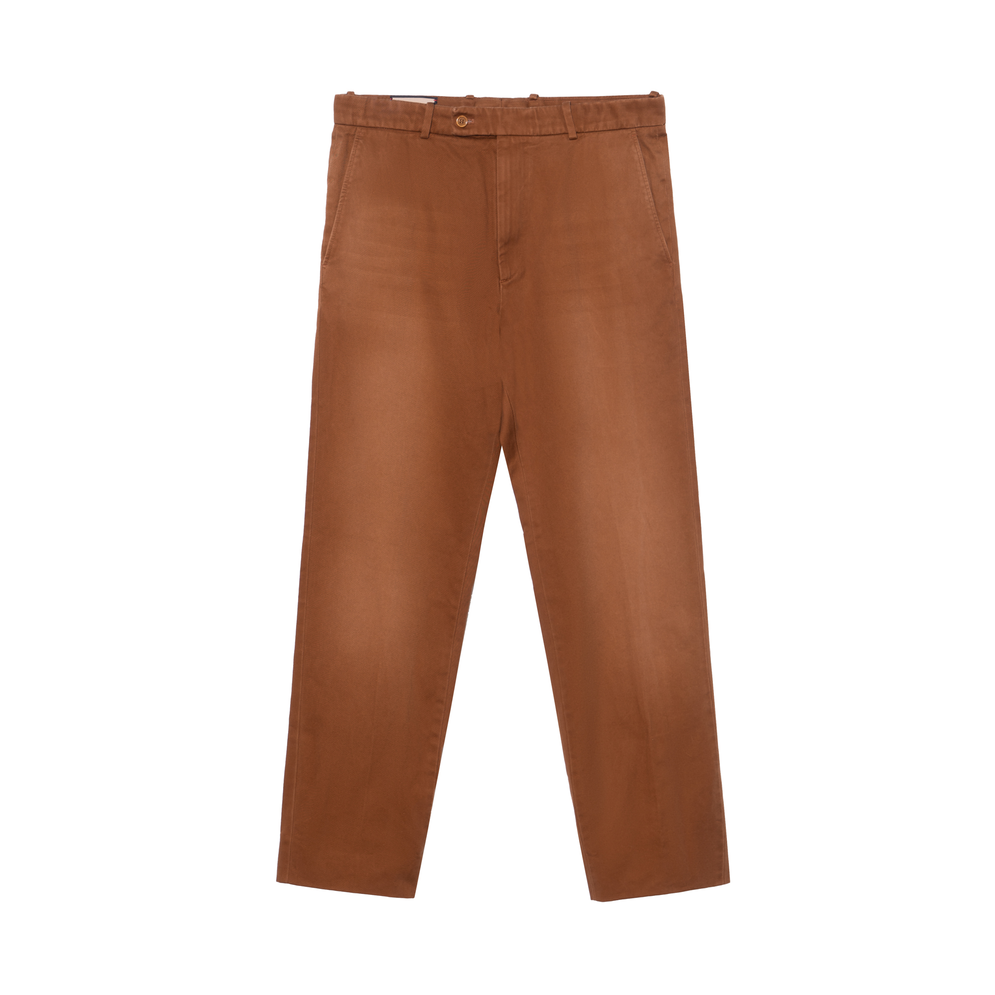 Gucci Brown Cotton Logo Patch Straight-Leg Pants SS23 705867-ZALUF-2543