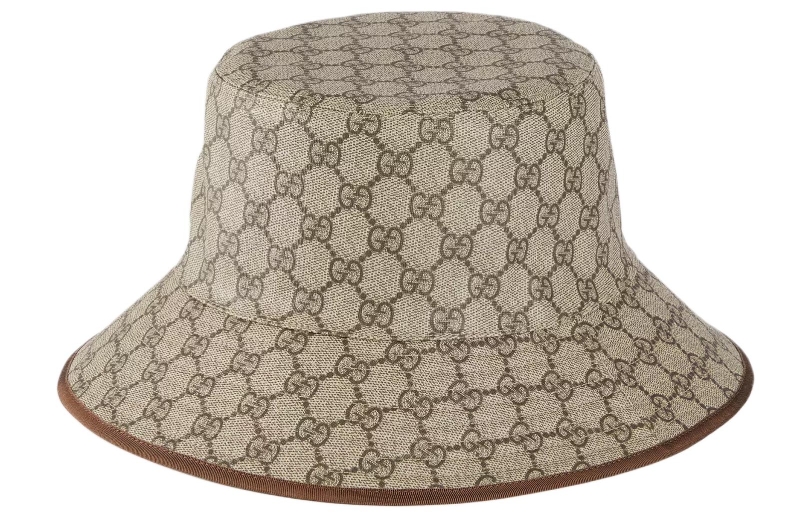 Order Topi Nelayan Lelaki GUCCI Coklat dengan Rekaan Logo Bersalut Poliuretana. 7804984HA8P9764