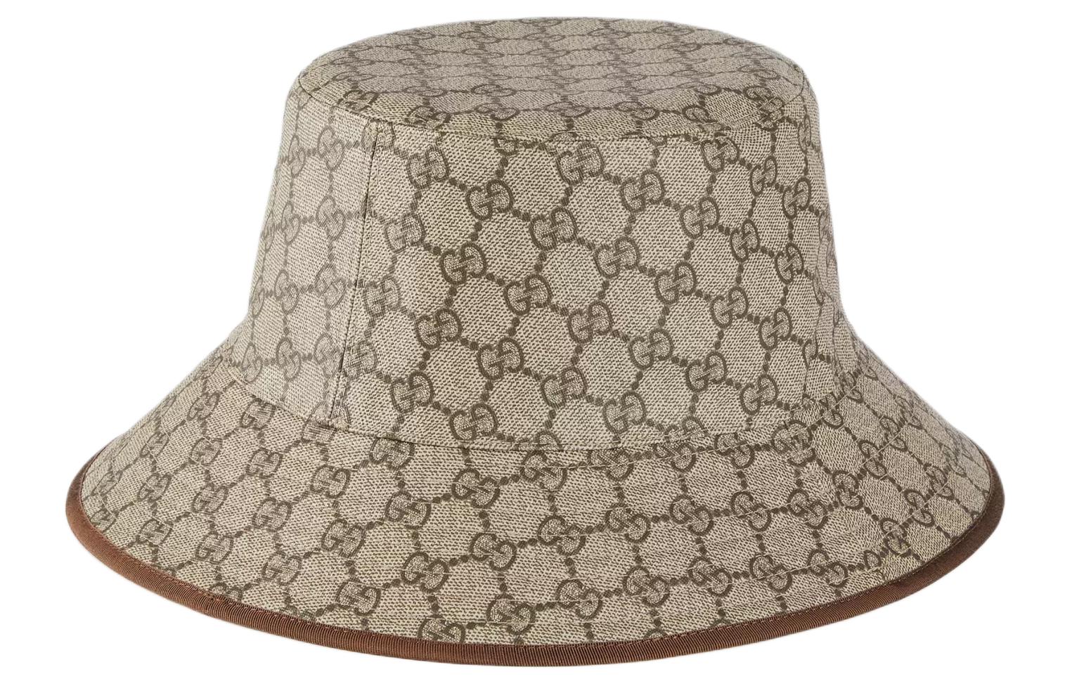 Lookbook Topi Nelayan Lelaki GUCCI Coklat dengan Rekaan Logo Bersalut Poliuretana. 7804984HA8P9764