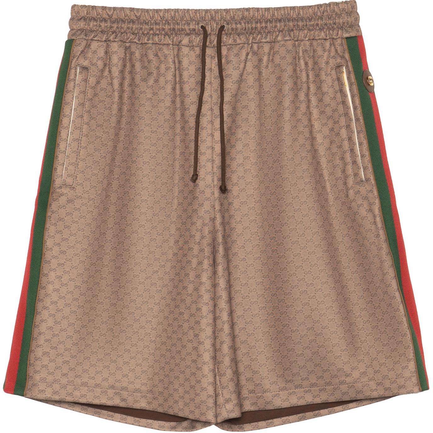 Gucci Brown Geometric Print Straight Relaxed Shorts 654762-XJDFB-2100