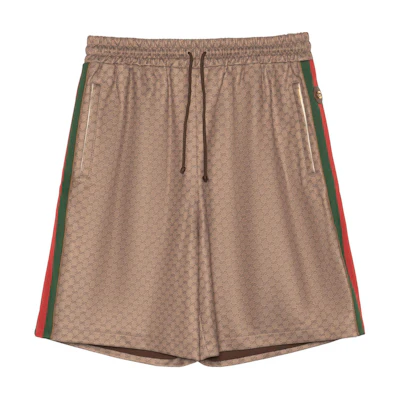 Gucci Brown Geometric Print Straight Relaxed Shorts 654762-XJDFB-2100
