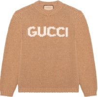 Gucci Brown Knit Sweater with Logo Embroidery Crew Neck Long Sleeve 761539-XKDK4-2296 Gucci Brown Knit Sweater with Logo Embroidery Crew Neck Long Sleeve 761539-XKDK4-2296