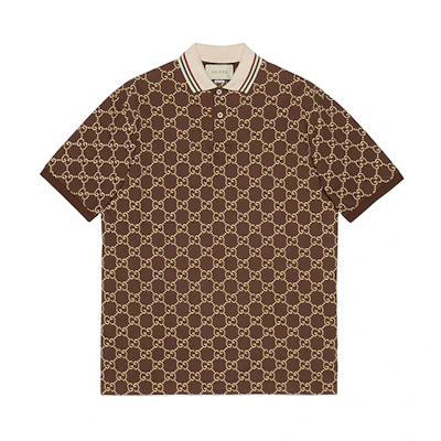 Gucci Brown Logo Double G Short Sleeve Polo Shirt 598956-XJB0U-2177