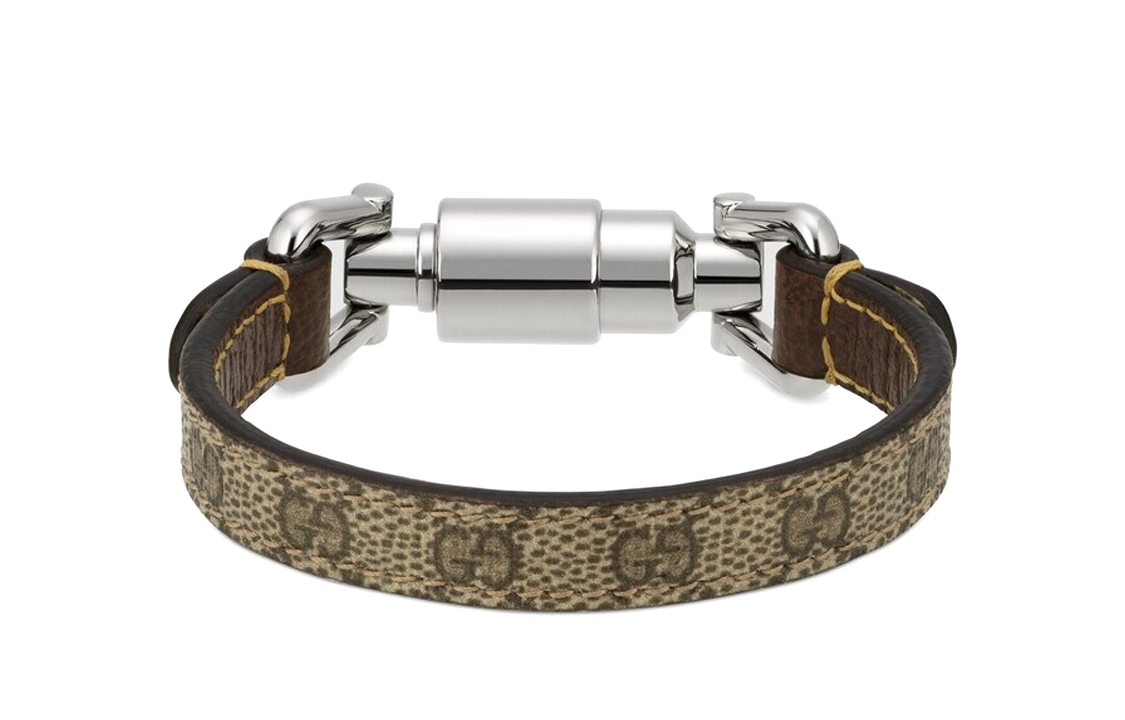 Shop Pulsera Metálica Marrón GUCCI con Logo Grabado para Hombre. 759957-IAADV-8489