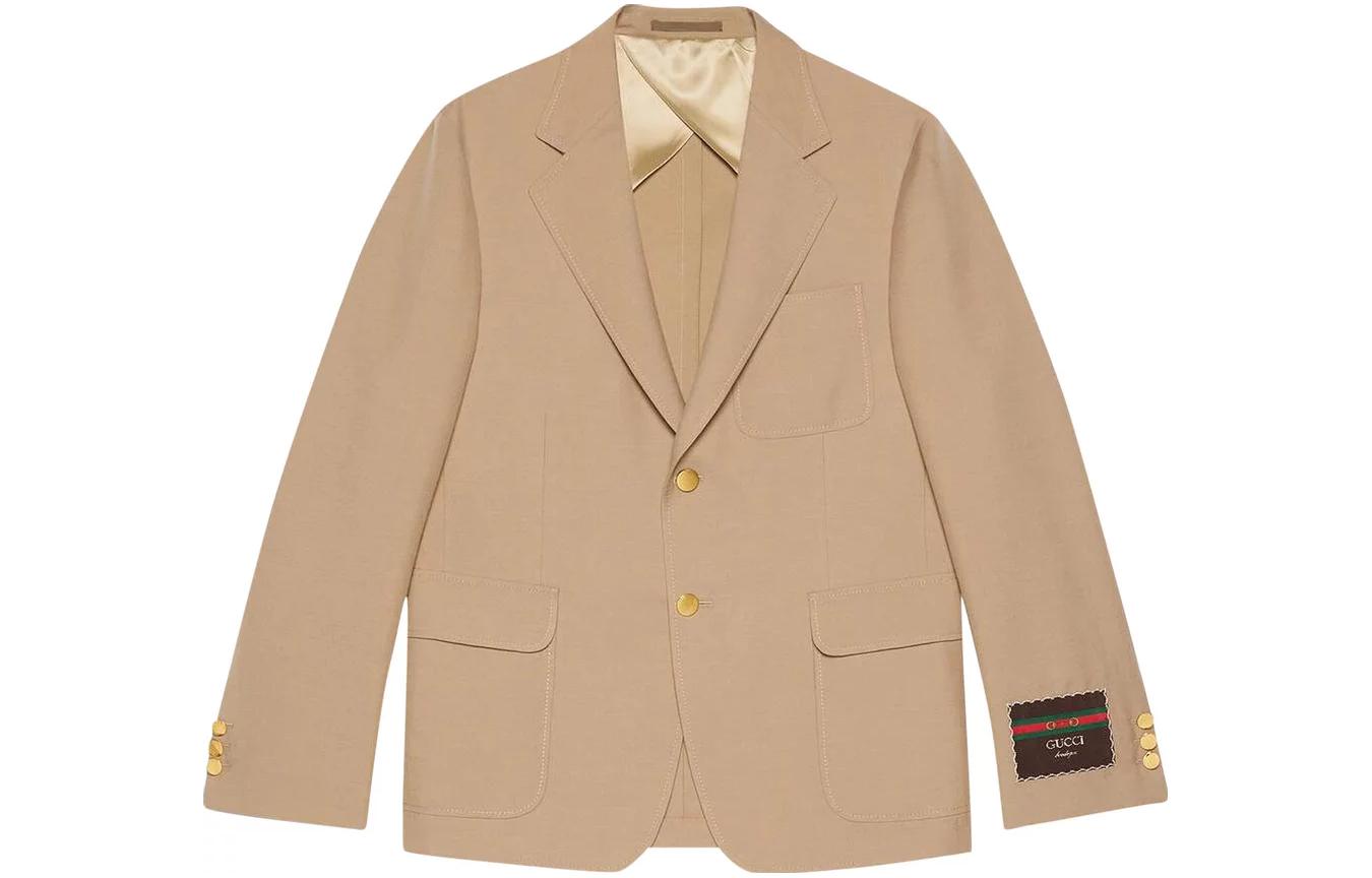 Gucci Brown Single-Breasted Blazer with Patch Pocket 624472-ZAC3K-9012