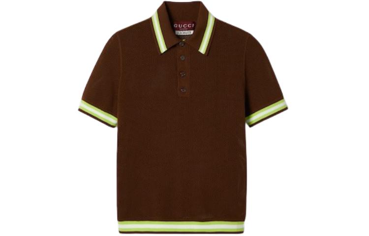 Gucci Brown Slim Fit Casual Jacquard Polo Shirt 784653-XKD11-2310