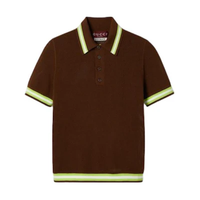 Gucci Brown Slim Fit Casual Jacquard Polo Shirt 784653-XKD11-2310
