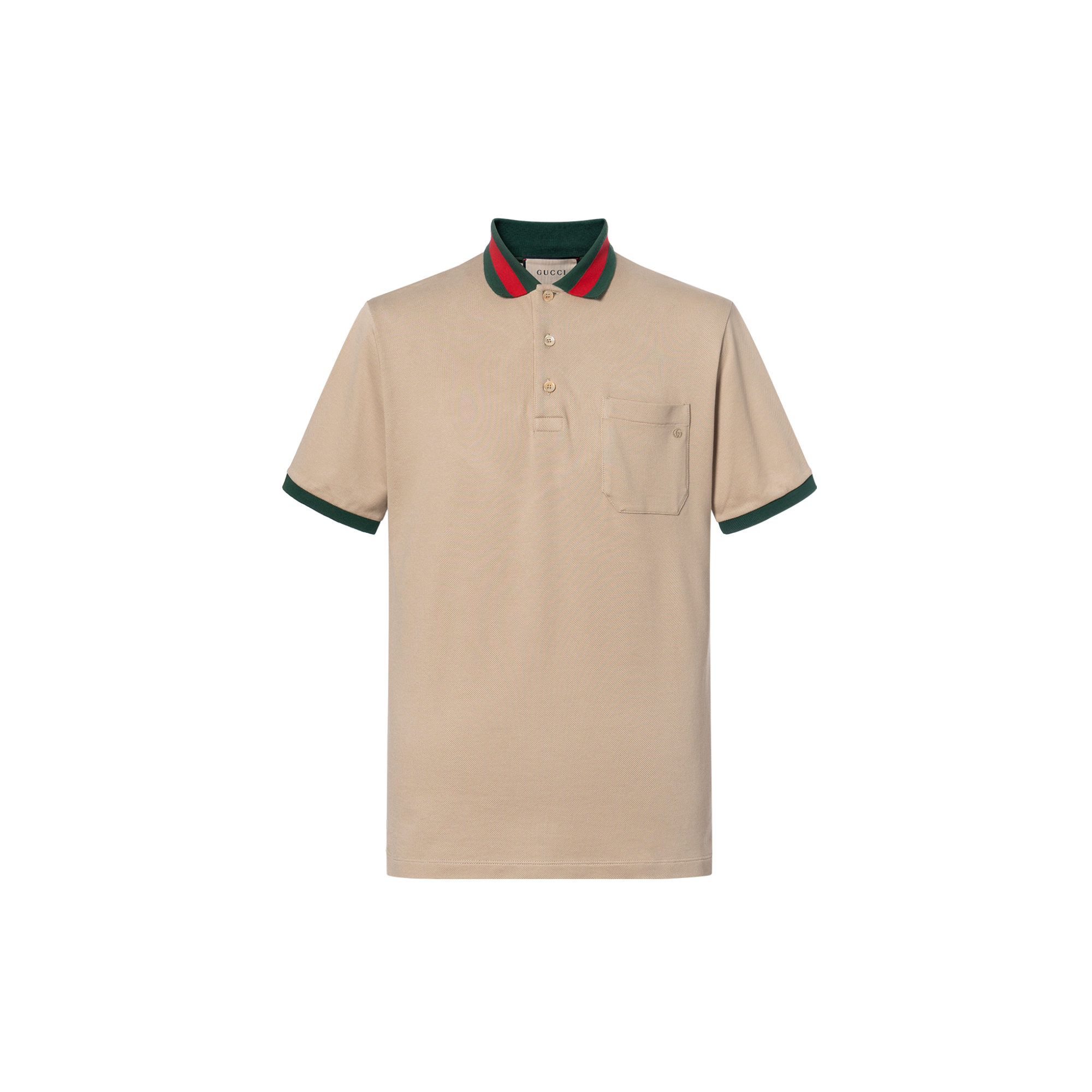 Gucci Brown Stripe Collar Polo Shirt - SS22 Collection 701735-XJELJ-2219