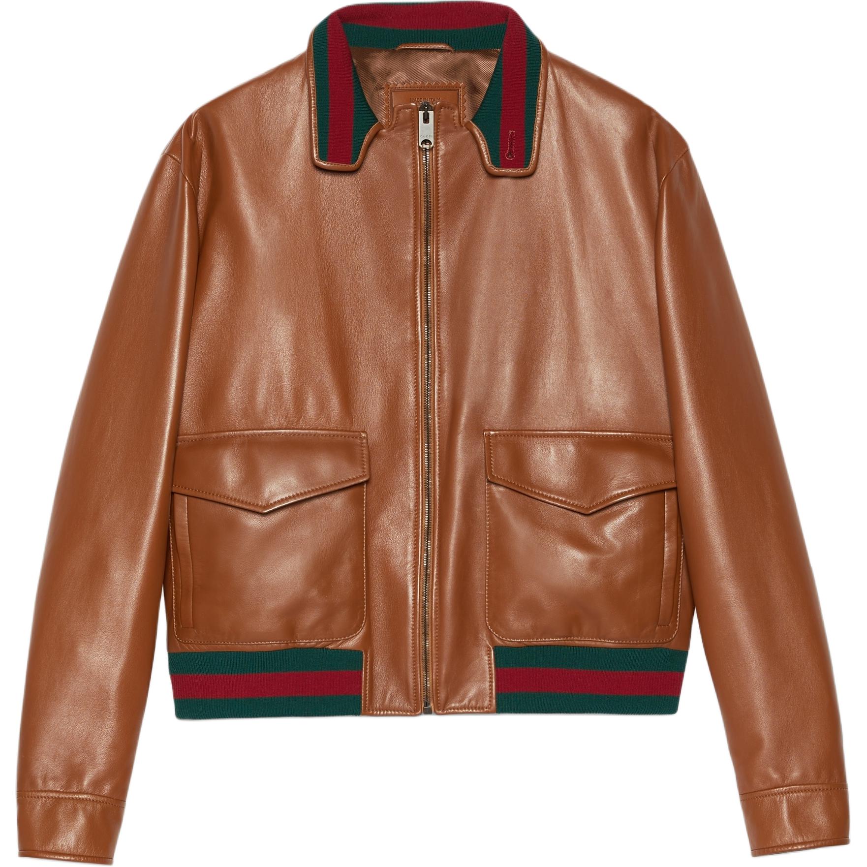 Gucci Brown Striped Zipper Jacket with Long Sleeves 694614-XNAPL-2325