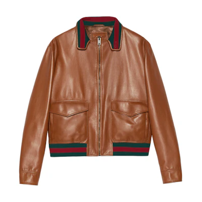 Gucci Brown Striped Zipper Jacket with Long Sleeves 694614-XNAPL-2325