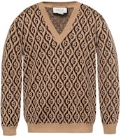 Gucci Brown Wool Sweater with Logo Pattern 595512-XKA0Y-2668 Gucci Brown Wool Sweater with Logo Pattern 595512-XKA0Y-2668