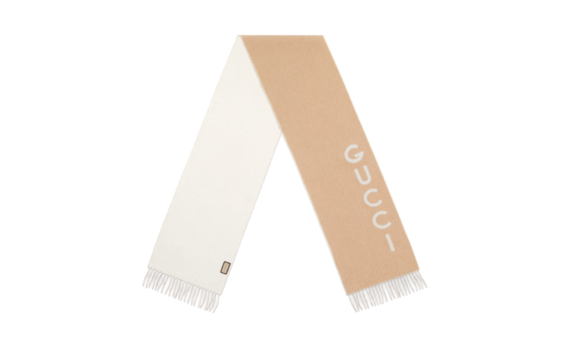 GUCCI Brown Wool Tassel Scarf with Logo Decor for Men and Women. 764268-3GB02-9878 圖 3