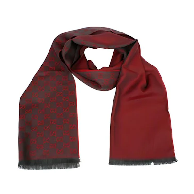 GUCCI Burgundy Wool Knit Scarf Unisex情侣同款 344994-4G200-1174