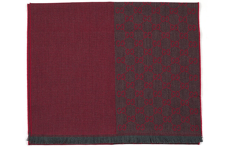 GUCCI Burgundy Wool Knit Scarf Unisex情侣同款 344994-4G200-1174 圖 4