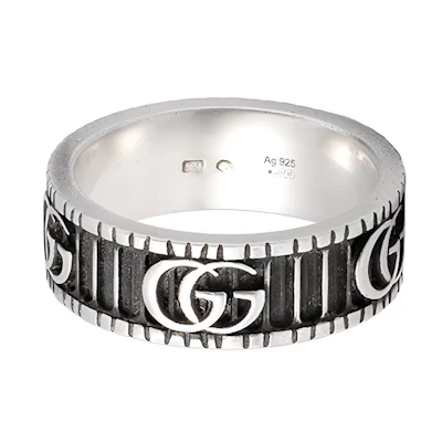 Gucci Burrells Marmont Aged Silver Ring Unisex - Silver 925 YBC551899001