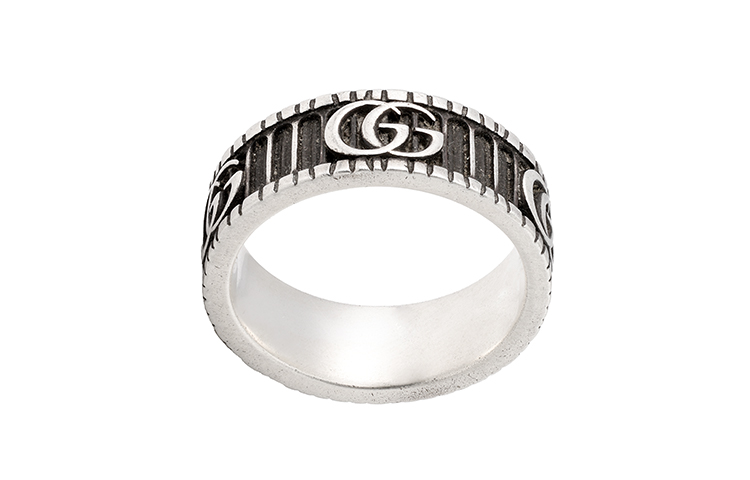 Lookbook Gucci Burrells Marmont 復古銀戒 男女通用 - 925純銀 YBC551899001