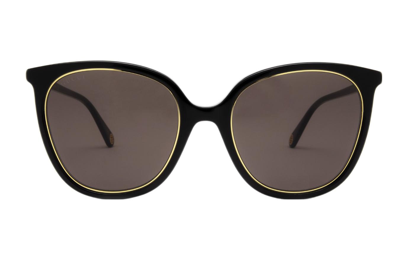 Lookbook グッチ バタフライフレームサングラス ブラック ユニセックス カップルスタイル GG1076S002