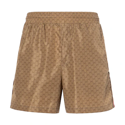 Gucci Camel Logo Printed Elastic Waistband Casual Shorts 599585-XHAD4-2190